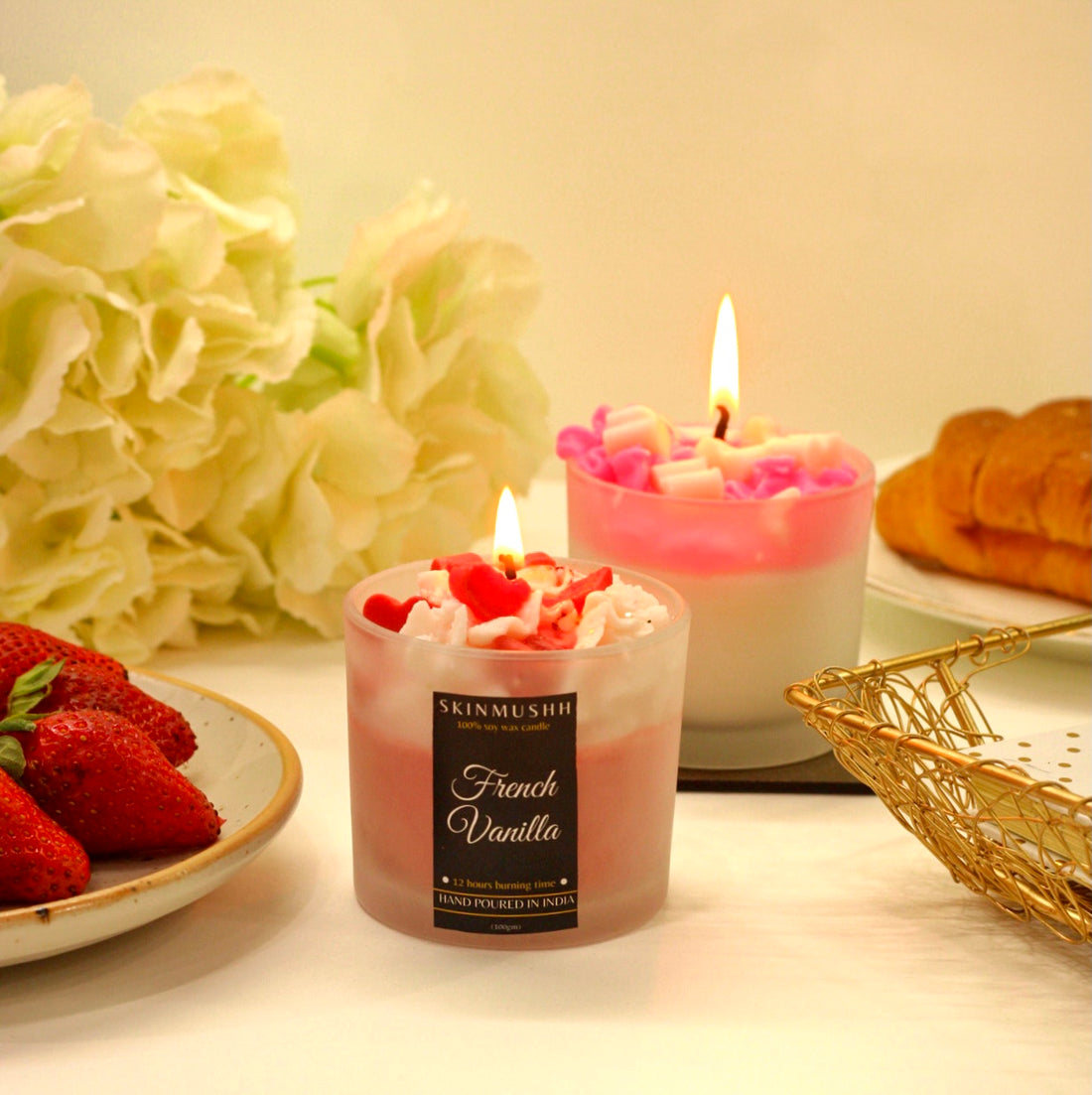 French Vanilla Heart Candle